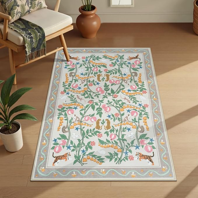 Collive 2x3 Rugs for Entryway, Small Washable Jungle Animal Door Mat Indoor - Image 9