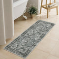 Uphome Brown Bathroom Rugs, Distressed Farmhouse Boho Bath Mat, Non Slip by Uphome
