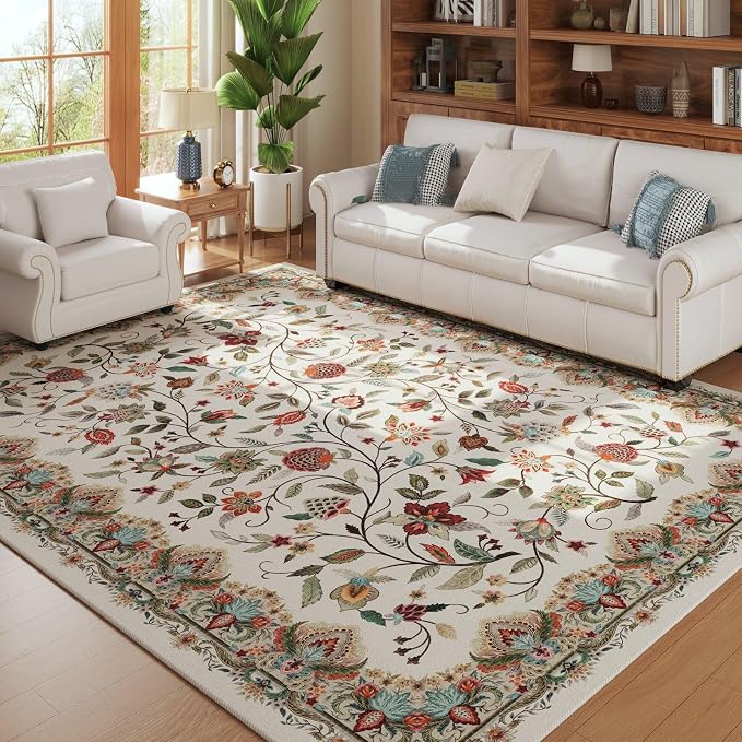 Rugcomf Vintage Paisley Rugs for Living Room 8'x10' - Image 2