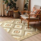 Area Rug 2x4 Rug Machine Washable Non-Slip Low Pile Print Pattern Western Rug - Image 5