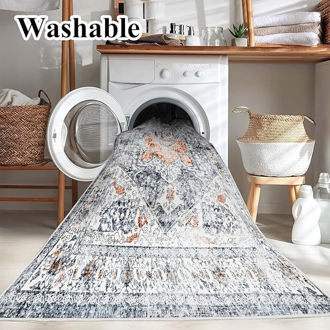 Area Rug 4x6 Washable Vintage Cover Foldable Thin Retro Accent Indoor - Image 2