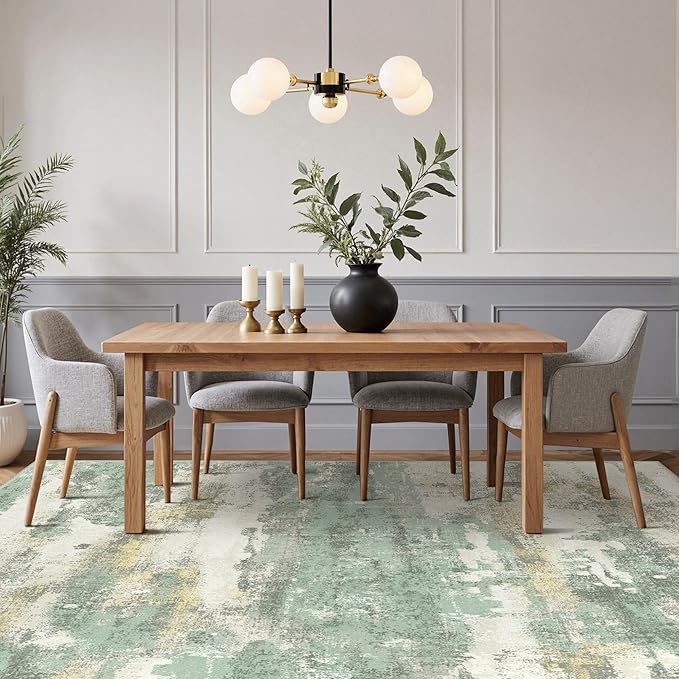 8x10 Area Rugs Washable Green Rug - Image 4