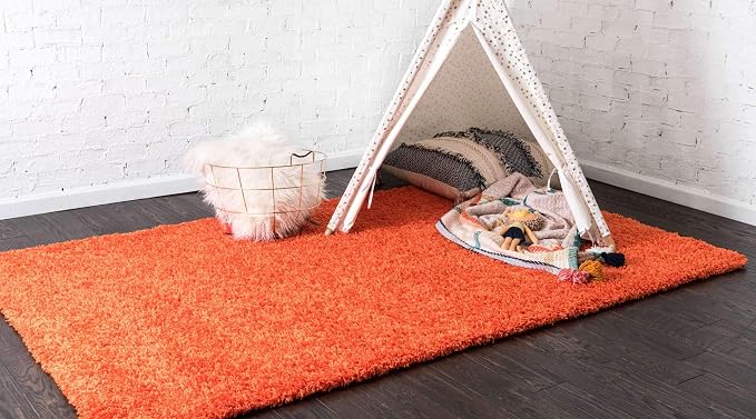 Unique Loom Solid Shag Collection Area Rug - Image 2