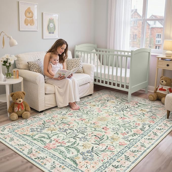 Lahome Boho Rugs for Living Room 5x7, Machine Washable Area Rugs Non-Slip - Image 5