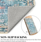 MUJOO Teal Rug 6'x9' Area Rugs for Living Room Washable Rugs Large Boho Carpet - Image 4