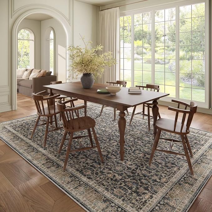 Washable 8x10 Area Rugs for Living Room, Boho Non-Slip Vintage Distress Large - Image 3