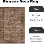 HUGEAR 2x3 Small Rug Machine Washable Area Rug Brick Red Entryway Rugs Entrance - Image 2