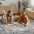 PURRUGS Vintage Farmhouse Boho Area Rug 5x7 ft, Non-Slip Machine Washable Rug - Image 3
