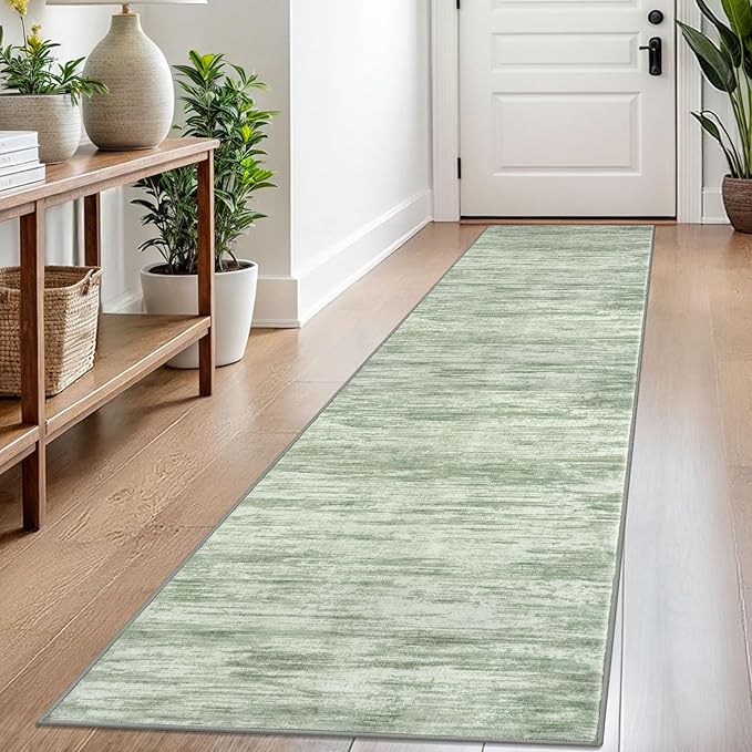 2x8 Modern Abstract Runner Rug for Hallways, Lime Green Super Soft Hallway by SiiloomRug