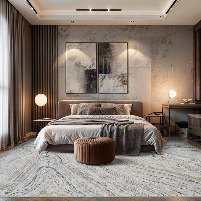 Rugshop Marble Swirl Distressed Gray Area Rug 7' 10" x 10' Ideal - Image 7