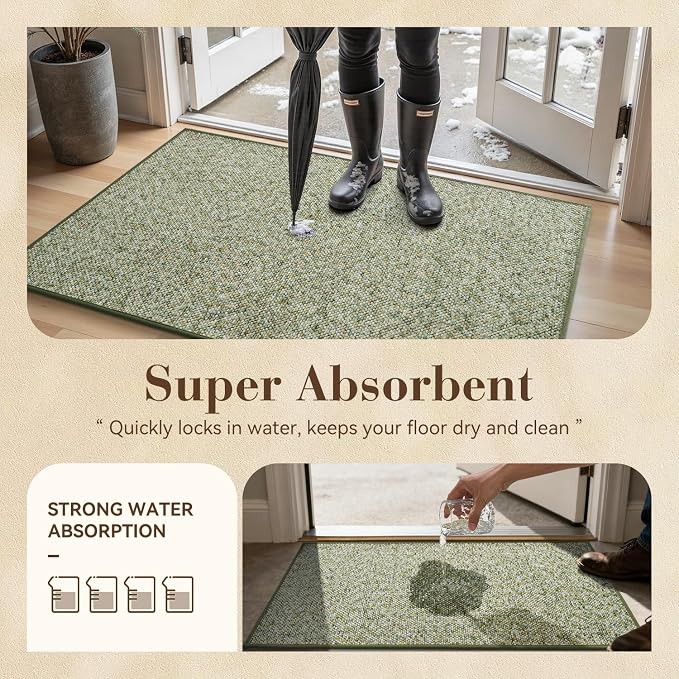 MontVoo Door Mat Indoor Entrance Doormat, Absorbent Durable Rubber Non Slip - Image 5