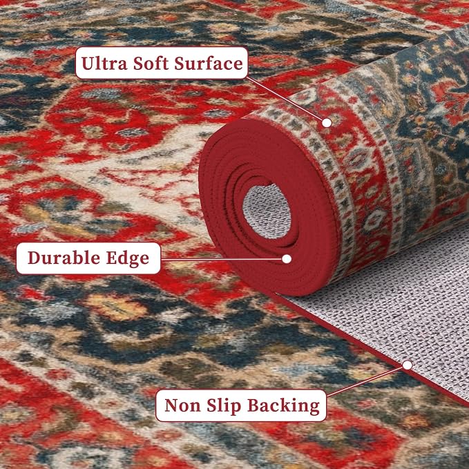 Enkor Area Soft Rugs 5x7 Washable Non Slip Boho Floor Rugs - Image 3