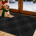 COSY HOMEER Plaid Door Mat 32" x 48", Dirt Trapper Entryway Rugs, Non-Slip by COSYHOMEER