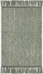 Collive Comfy Area Rug 4' x 6', Olive Green/Cream Woven Cotton Bedroom Rugs - Image 7