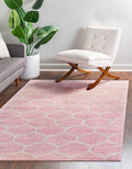Rugs.com Lattice Frieze Collection Rug – 9' x 12' Light Pink Medium Rug Perfect by Rugscom
