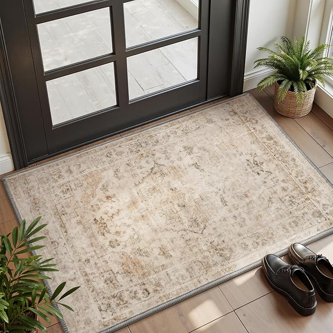 AMOAMI-2X3 Small Rug-Washable Rugs Entryway Mat Indoor-Soft Vintage Non Slip by AMOAMI
