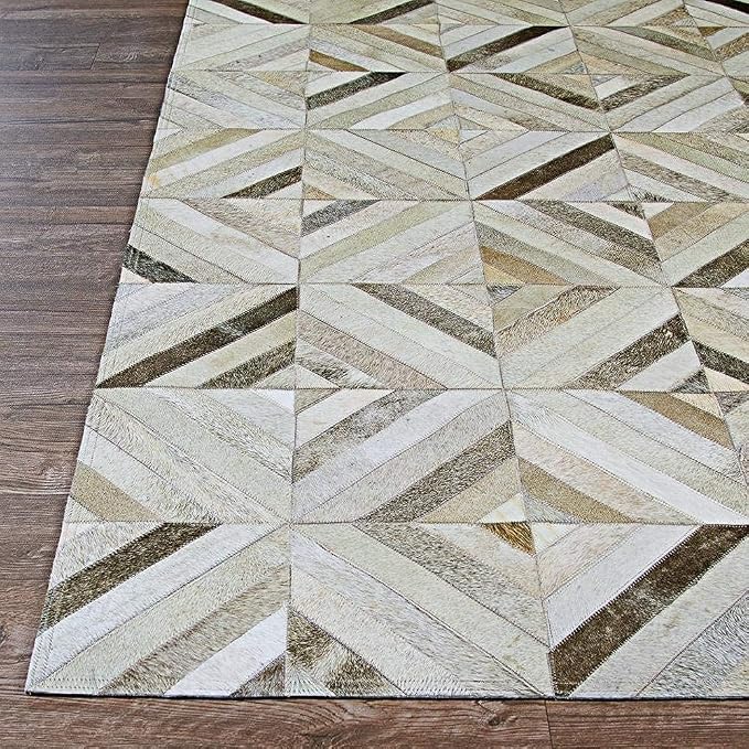 Premium Diamond, Patterned Leather Area Rug, Luxury Non Slip Floor Accent - Image 4