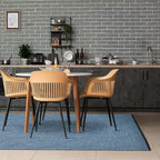 LUXE WEAVERS Modern Farmhouse Blue 8x10 Washable Area Rug, Anti-Slip Diamond - Image 6