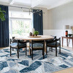 Blue 6X9 Area Rugs for Living Room Bedroom, Modern Abstract Large Carpet - Image 3