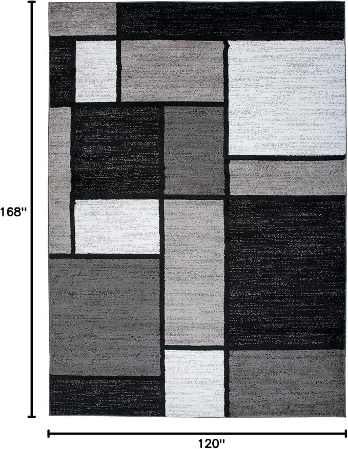 Rugshop Modern Geometric Gray Area Rug, Fade-Resistant Carpet - Image 2