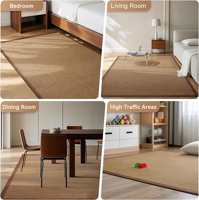 Washable Area Rug 6x9 Large Jute Like Rug - Image 6