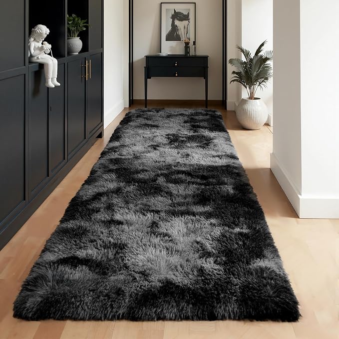 Zentavio Runner Rugs for Hallway 2x6 Shag Soft Bedroom Bedside Rugs Non Slip by ZentavioRug