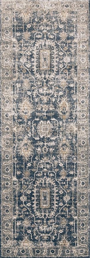 Loloi Teagan Collection TEA-03 Denim/Pebble 2'-8" x 10'-6" Runner Rug, Soft - Image 2