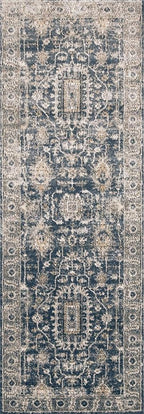 Loloi Teagan Collection TEA-03 Denim/Pebble 2'-8" x 10'-6" Runner Rug, Soft - Image 2
