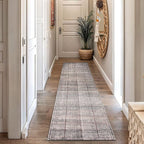 Rugshop Bohemian Stripe Lines Washable Non Slip Runner Rug 2' x 10' Brown - Image 8
