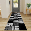 Distressed Checkered Runner Rugs, Washable Runner Rug by LHOMKCV
