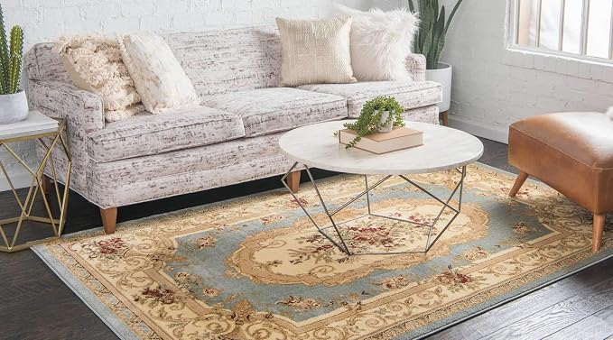 Unique Loom Versailles Collection Traditional Classic Floral Motif Area Rug - Image 2