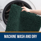 OLANLY Bathroom Rugs 24x16, Extra Soft Absorbent Chenille Bath Rugs, Rubber - Image 5