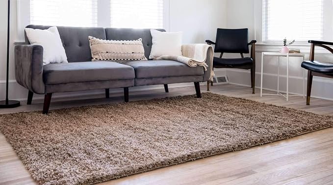 Unique Loom Solid Shag Collection Area Rug - Image 2