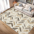 Washable 3x4 Chevron Rug Living Room, Modern Abstract Art Design Area Rugs by Unknown