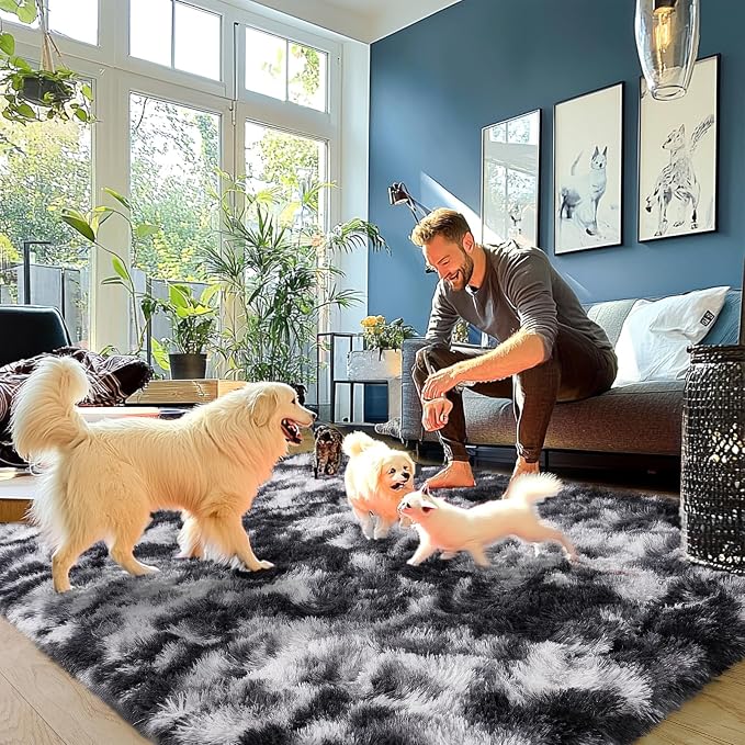 Fluffy Rug for Living Room Shaggy Area Rugs High Pile Fuzzy Rug Non-Slip Indoor - Image 7