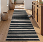 Lahome Striped Easy Jute Runner Rug, 2x8 Kitchen Rug Non Slip Washable Outdoor by Lahome
