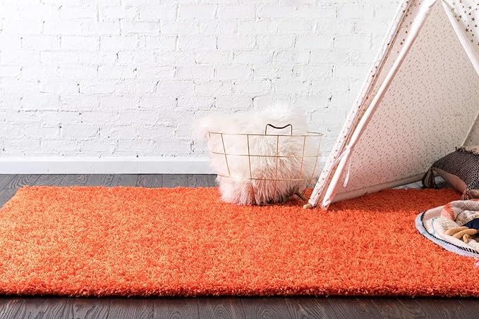 Unique Loom Solid Shag Collection Area Rug - Image 3