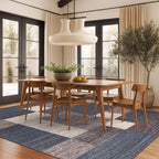 Rugshop Contemporary Blue Geometric Boxes Non-Slip Area Rug Non-Shedding - Image 10