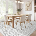5x7 Area Rug Living Room: Washable Boho Geometric Moroccan Rug Neutral Modern - Image 6