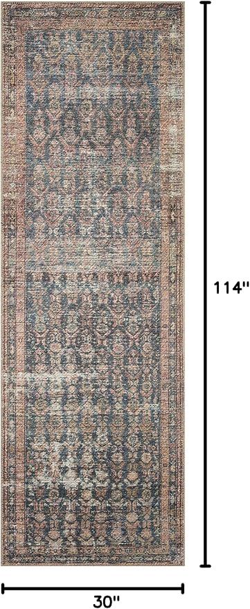 Loloi Amber Lewis Billie Collection, Ocean & Brick 2'-6" x 9'-6" Area Rug – - Image 2