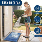 Kitinjoy Front Door Mat Outside Entrance, Sturdy Natural Dirt Trapper, Heavy - Image 6