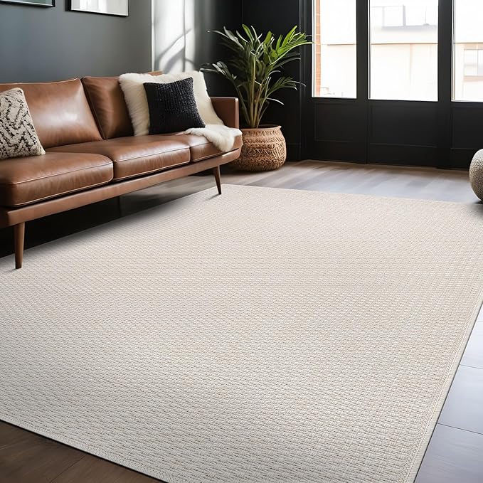 Easy Jute Rugs 5x7 White Color Living Room Indoor Outdoor Area Rug by Unknown