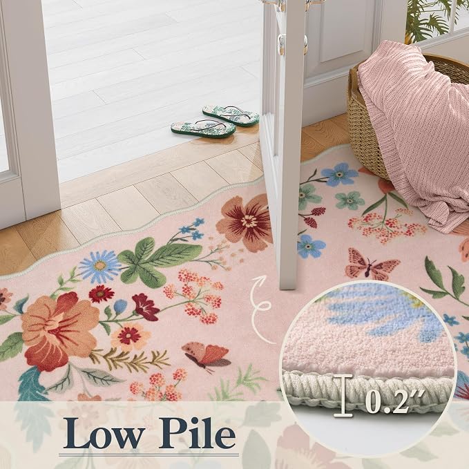 Lahome Floral Living Room Rugs, Light Pink - Image 5