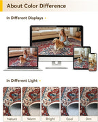 Area Rugs 8'x10' Washable Non-Slip, Floral Vintage Distress Print Pattern - Image 7