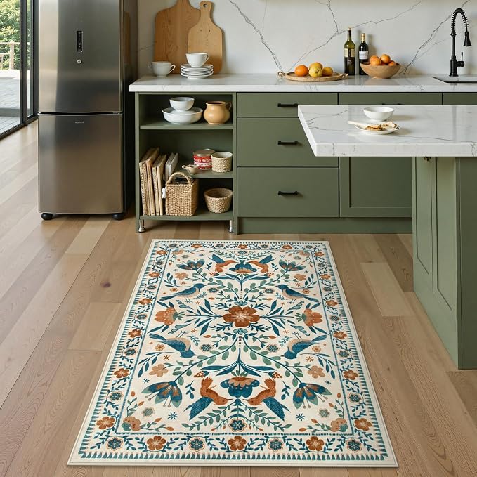 Moynesa 3x5 Entryway Rug Indoor, Modern Bohemian Washable Non-Slip Low Pile - Image 4