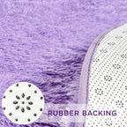Andency Purple Round Area Rug for Bedroom, Shag Circle Rug 4'X4' for Room - Image 6