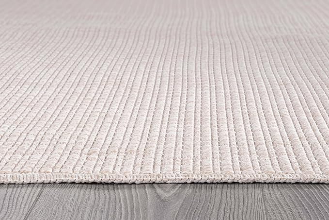 Beverly Rug Easy Jute Off White Rug 5x7 Solid Washable Durable Outdoor Indoor - Image 7