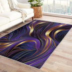 Purple and Gold Luxury Rug, Non Slip, Soft Indoor Carpet, Home & Room Decor by Unknown