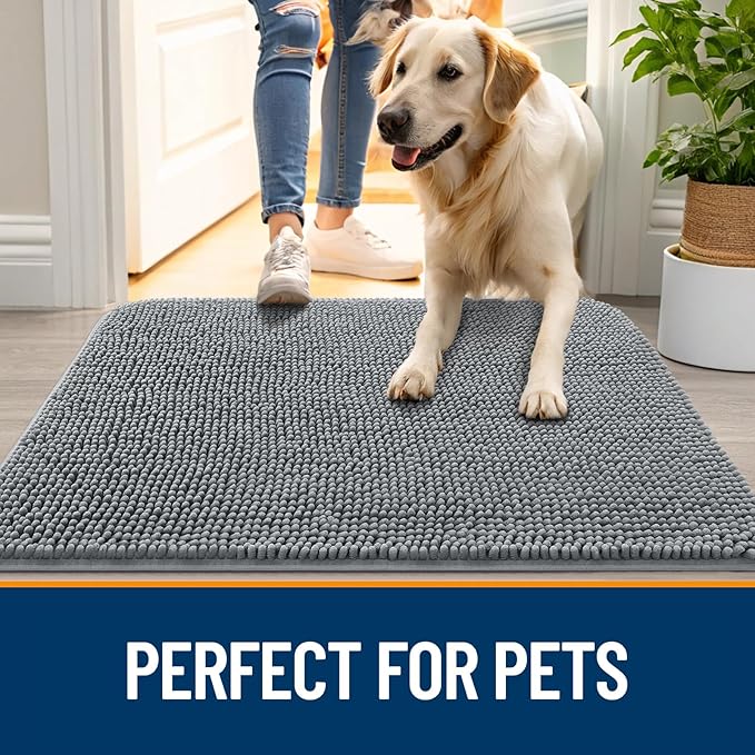 OLANLY Dog Door Mat for Muddy Paws 35x24, Absorbs Moisture and Dirt, Absorbent - Image 6