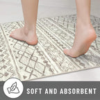 KUTA Moroccan Boho Runner Rug 2.6x10 Non-Slip Vintage Beige Washable Hallway - Image 7